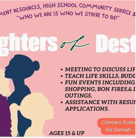 Daughters of Destiny youth mentoring flyer